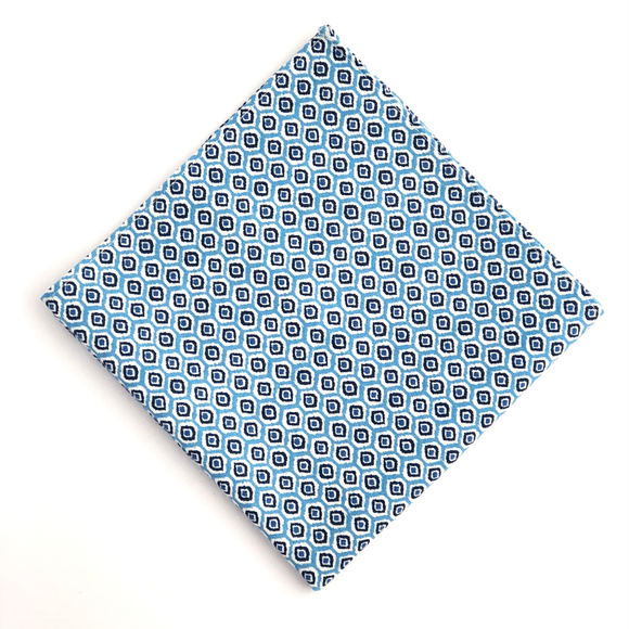 Light Blue Moroccan Style Pocket Square - Picture 1 of 2